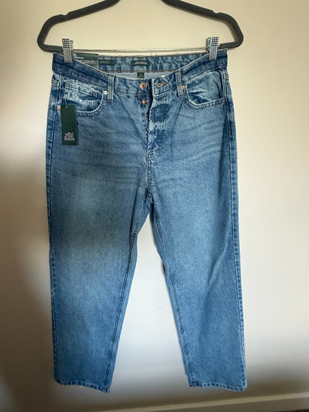 Wild Fable High Rise Straight Jeans Size 10 Medium Wash Button Fly NWT
